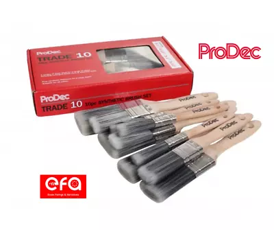 Prodec Synthetic Professional Paint And Varnish Paint Brush Set X 10 • £12.89