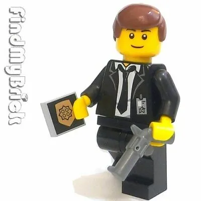 M054A Lego Minifigure With Gun & FBI Badge Agent ID Pattern NEW • $16.95