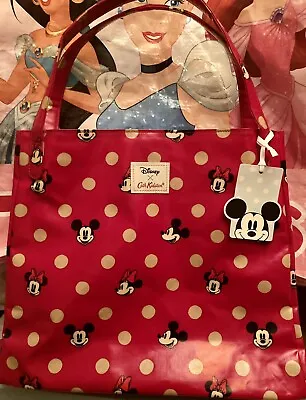 RARE Cath Kidston  X Disney - Mickey & Friends Red Oil Cloth Shopper Bag BNWT • £70