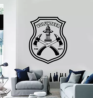 Vinyl Wall Decal Fire Dept Volunteer Firefighting Axes Rescue Stickers (g714) • $20.99