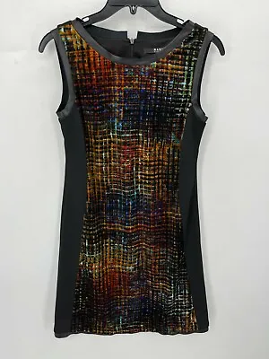 Nadine Dress Womens Italian 42 Black Ombre Plaid Colorblock Sleeveless Fitted  • $20.71