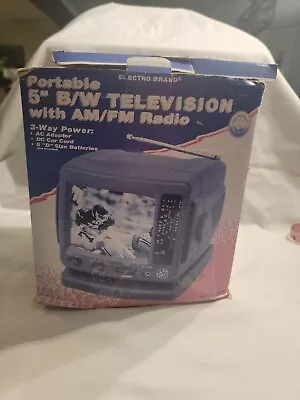 Lectro Brand Portable Television TV 5” B/W Am/Fm Radio AC/Battery/12 Volt Works • $30