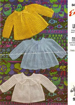 Baby Knitting Pattern Vintage Baby  Matinee Jackets   Dk 19/20 In   • £1.95