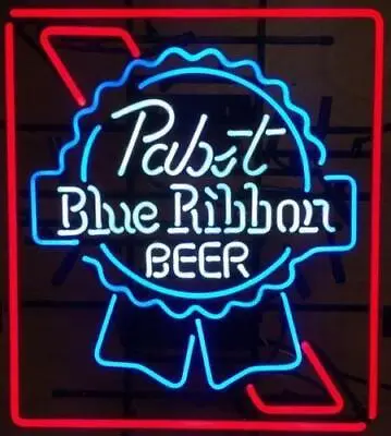 New Pabst Blue Ribbon Neon Light Sign 20 X16  Beer Lamp Bar Real Glass Display • $130.79