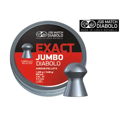 JSB Exact Diabolo Jumbo Pellets .22 5.51mm OR 5.52mm Air Gun Air Rifle Shooting • £18.99