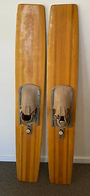 Vintage Wooden Trick WATER SKIS 123cm Or 48  Retro 1960s • $350