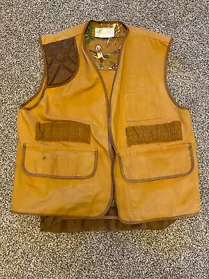 Vintage American Field Sportswear Brown Canvas Hunting Vest Size L • $9.99
