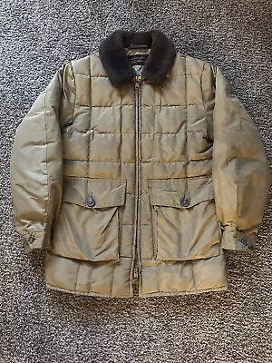 Vintage 70s 80s Eddie Bauer Tan Goose Down Puffer Shell Jacket Size Med / Large • $65