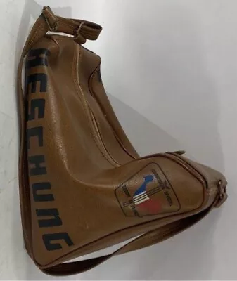 Heschung France Brown Western Cowboy Boots Shoe Travel Bag Carrier Case • $65
