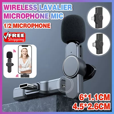 Wireless Lavalier Microphone Mic For Apple Phone IPhone Ipad Vlog Live Stream AU • $26.52