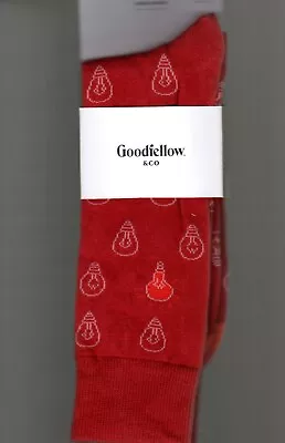 Goodfellow & Co Men's Lightbulb Crew Socks Size 6-12 NEW Red Christmas Holiday • $4.50