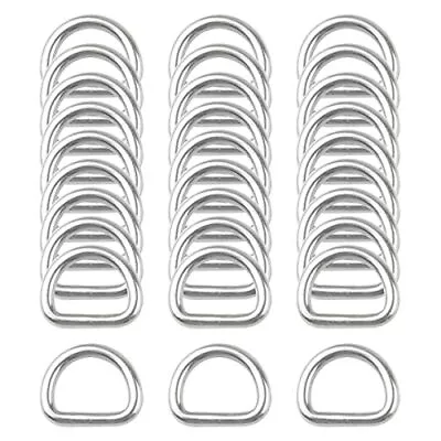 30pcs 3mm Thickness Stainless Steel Welded Drings Metal D Ring For Hardware Bags • $8.18