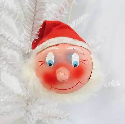 Vintage Christmas Made In Germany Santa Head Candy Container Ornament 1940s • $65