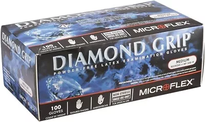 Microflex Diamond Grip Powder Free Latex Exam Gloves  100/Box • $22.99