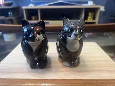 2 Quail 4 Inch Ceramics Cat “Simon” And “Dave” Figurine Ornaments • £19.99