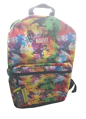 Marvel Comics Super Heroes Backpack Multi Color Tie Dye Unisex Kids School NWT • $17.56