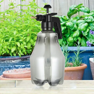 2L Manual Garden Sprayer Bottle Pump Pressure Adjustable Brass Nozzle Gray • $9.59