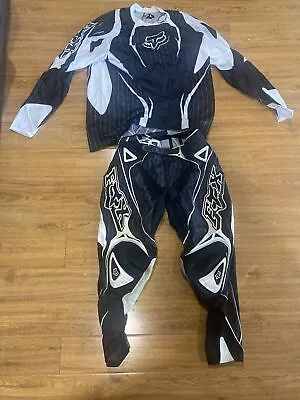 Fox 360 Motocross Pants Adult 32  Black White Padded Racing Jersey Combo • $50