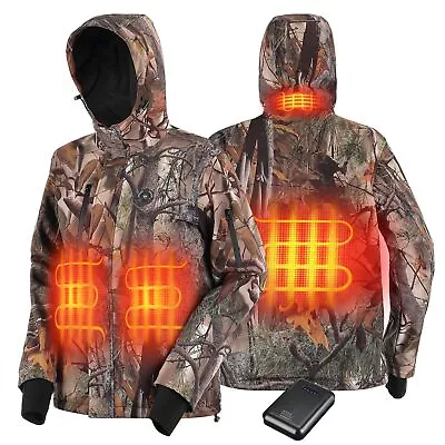 Men's Camo Hunting Electric Heated Jacket Coat Tactical Heating Jacket W/Battery • $129.99