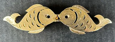 Mimi Di N Koi Fish Belt Buckle Statement Gold Tone Signed Vintage 1979 • $50