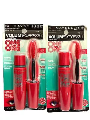 2 MAYBELLINE VOLUM' EXPRESS #256 BROWNISH BLACK 0.3oz • $18.97