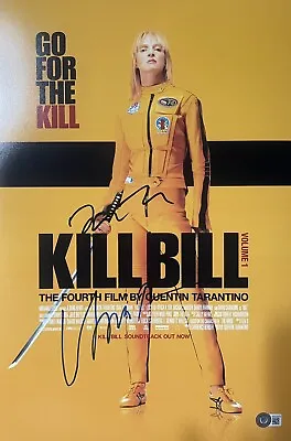 UMA THURMAN QUENTIN TARANTINO SIGNED 12x18 KILL BILL AUTOGRAPH BECKETT BE93475 • $1200