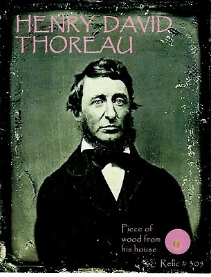  Henry David Thoreau  Piece Of Wood From His House Encapsulated Todd Mueller COA • $299.99