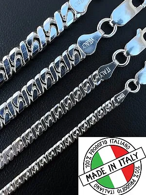 Real Dollar Cuban Link Chain Or Bracelet Solid 925 Sterling Silver ITALY 2.5-6mm • $220.48