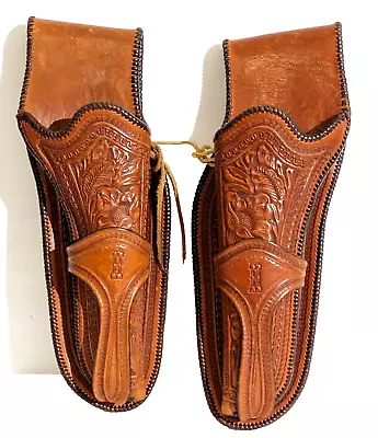 SUPERB Karla Van Horne  Purdy Gear  Hand Made Tooled Western Pistol Gun Holsters • $175