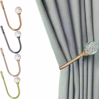 Crystal Metal Curtain Holdback Wall Tie Backs Hook Hanger Holder Home Decor UK • £7.99