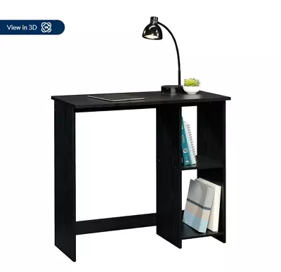 Mainstays Small Space Writing Desk With 2 Shelves True Black Oak Finish - New • $29.71