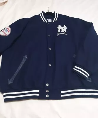 New York Yankees Wool Varsity Embroidered Patchwork Bomber Jacket 3XL • $69.99