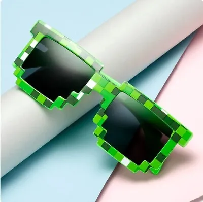 Minecraft Creeper Kids Sunglasses Men Woman 8-Bit Pixel Glasses Thug Life Party • $6.49