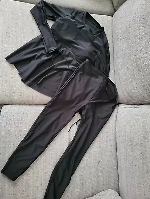 Modest Swimwear Ladies XL 14 Black Long Sleeve Trousers Swimming Muslim • £15