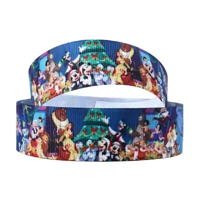 Mickey Xmas Party 2M X 22mm Wide Christmas Cake Ribbon Gift Wrap Decoration Card • £2.75