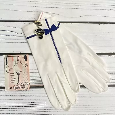 Vintage Crescendoe Tailored Gloves 7 1/2 Opera Formal Pinup Cosplay Wedding Bow • $21.95