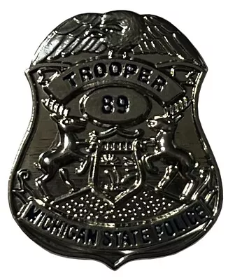 Michigan State Police Trooper Badge Hat Cap Lapel Pin PO-523 • $7.77