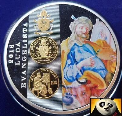 2016 Large 70mm Vatican Proof Medal Silver Plated Luca Evangelista & Swarovski • $49.67