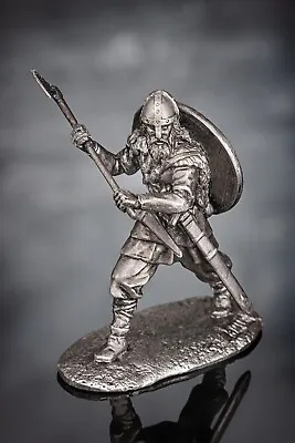 Toy Soldier Viking With Spear Collectible Miniature Unpainted 1/32 Scale 67 Mm • $19.67