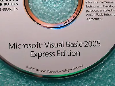 Microsoft Visual Basic 2005 Express Edition W/ License  == NEW == • $9.95