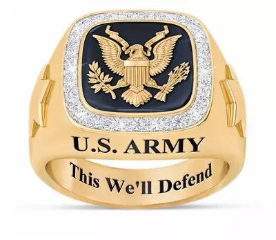 New Danbury Mint US Military ARMY Veteran Ring Size 15 “This We’ll Defend”-P • $38.60