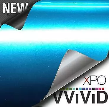 VVivid Xpo Liquid Metal Aqua Blue Vinyl Car Wrap Film | V230 • $1.99