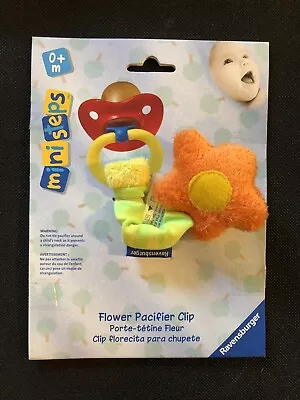 Ministeps Orange Flower Blossom Baby Pacifier Clip By Ravensburger NWT  • $12.99