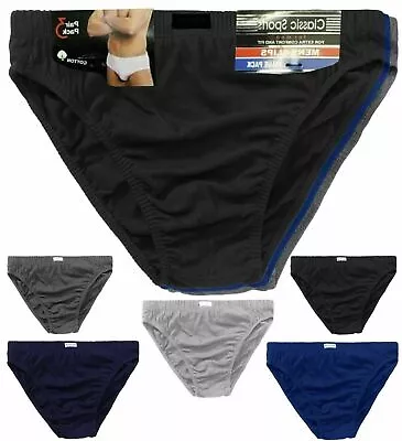 Pack Of 6 &12 Mens Briefs Slips Classic Underwear Pants Hipster Cotton S-2xl • £16.95