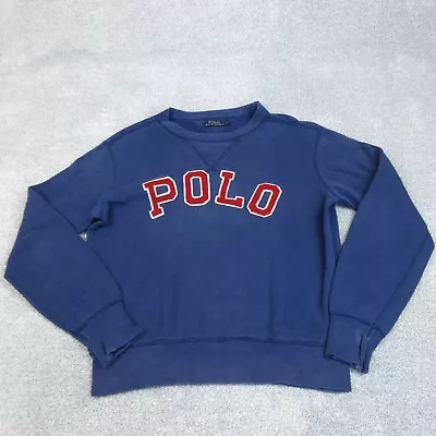 Ralph Lauren Jumper Men Medium Navy Pullover Sweatshirt Spell Out Embroidered RL • £34.99