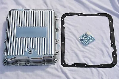 GM Chevy 700R4 4L60E Polished Aluminum Transmission Pan W/ Bolts & Gasket Kit • $67.87