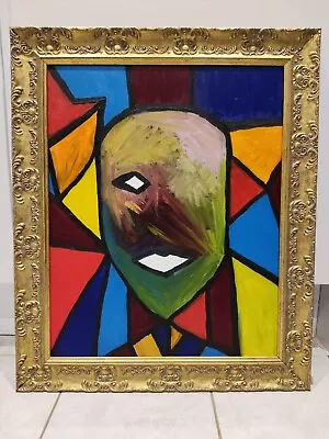 Original  Modernist Abstract Style Figurative Oil On Board Painting 61x51cm • £15.58