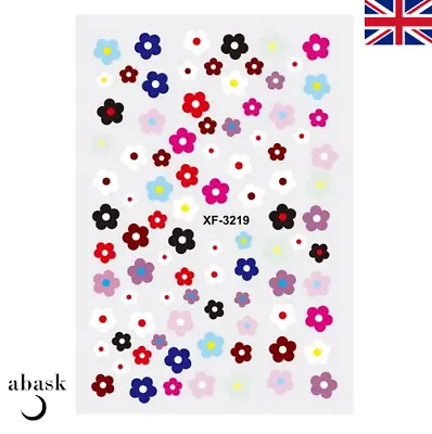 Daisy Nail Art Stickers Self Adhesive Spring Summer Flowers Floral Fern Daisies • £2.69