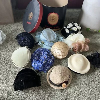 Lot Of 10 Vintage Womens Mens Sunday Hats & Box 1900-1960 30s 40s 50s 60s Read • $99.99