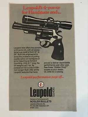 Leupold Sights Vintage Print Ad Advertisement PA7 • $4.74